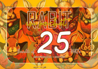 Rabit In Pocket Illustration Clipart 25 PNG Bundle