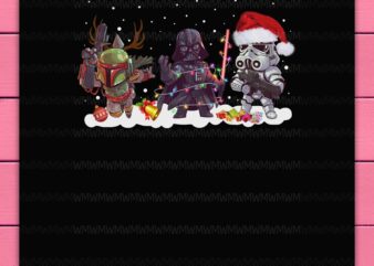 Star Wars Christmas Dark Vader Chibi Snow Design PNG Shirt