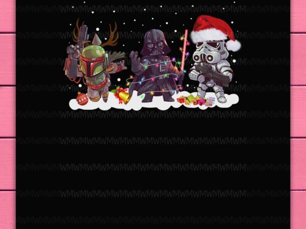Star wars christmas dark vader chibi snow design png shirt