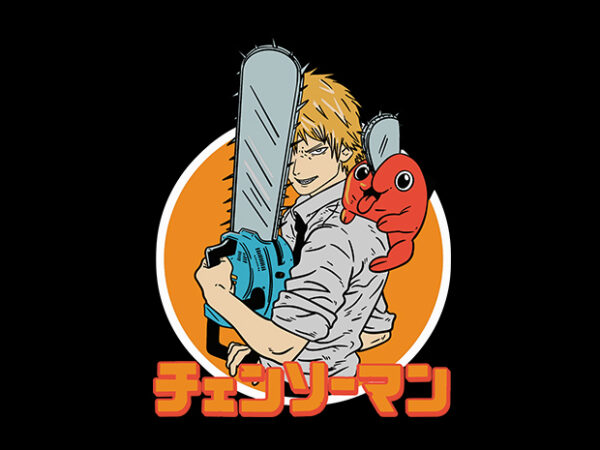 Denji t shirt vector illustration