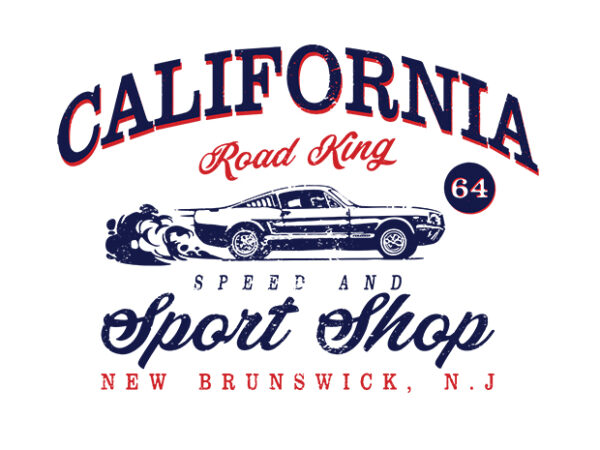 California speed shop t shirt vector file