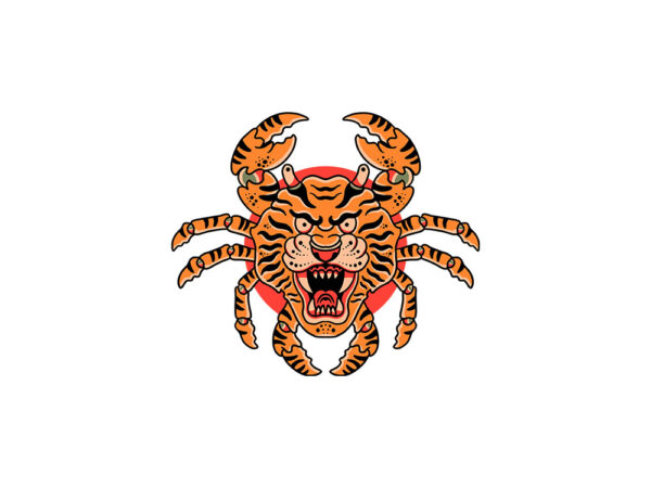 Tiger crab t shirt designs for sale