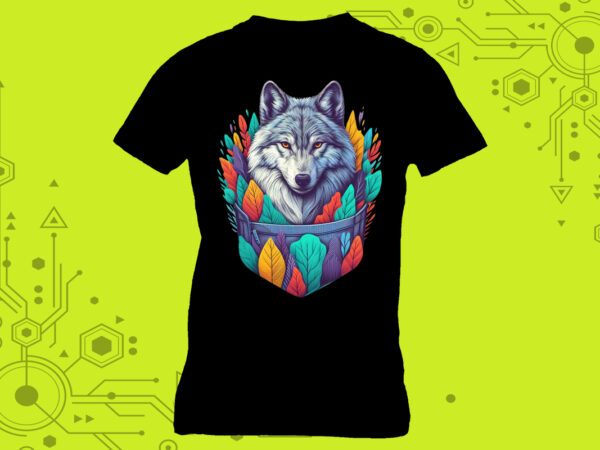 Wolf artistry in clipart curated specifically for print on demand websites t shirt design for sale