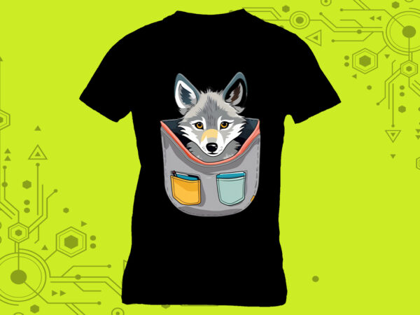 Wolf clipart masterpieces meticulously crafted for print on demand websites t shirt design for sale