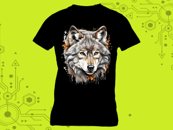 Wolf clipart treasures expertly crafted for print on demand websites t shirt design for sale