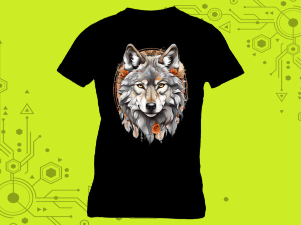 Adorable pocket wolf clipart meticulously crafted for print on demand websites t shirt vector