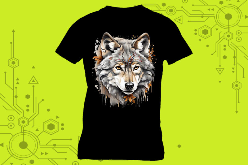 Wolf Clipart Treasures expertly crafted for Print on Demand websites