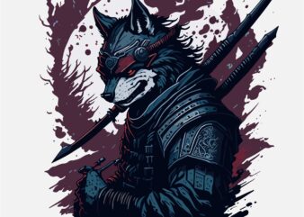Wolf Ninja Tshirt Design