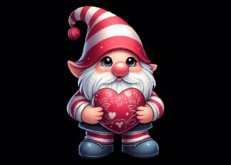 Valentines Gnomes PNG Sublimation t shirt vector art