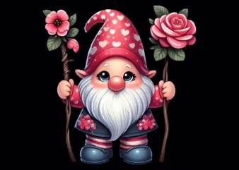 Valentines Gnomes PNG Sublimation t shirt vector art