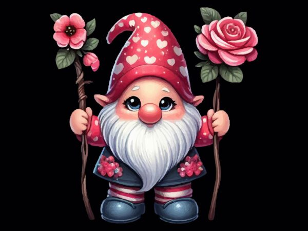 Valentines gnomes png sublimation t shirt vector art