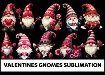 Valentines Gnomes PNG Sublimation