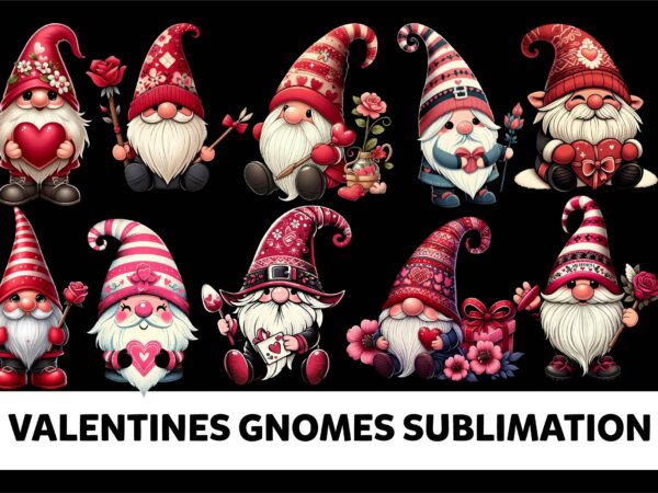 Valentines gnomes png sublimation t shirt vector art