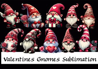 Valentines Gnomes PNG Sublimation bundle t shirt vector art