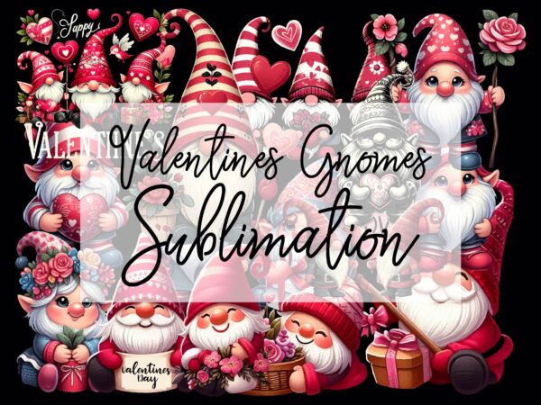 Valentines gnomes png sublimation t shirt vector art