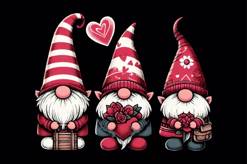 Valentines Gnomes PNG Sublimation