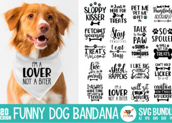 Funny Dog Bandana SVG Bundle Lovely Dog Bandana