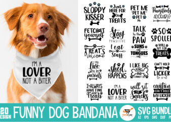 Funny Dog Bandana SVG Bundle Lovely Dog Bandana t shirt graphic design