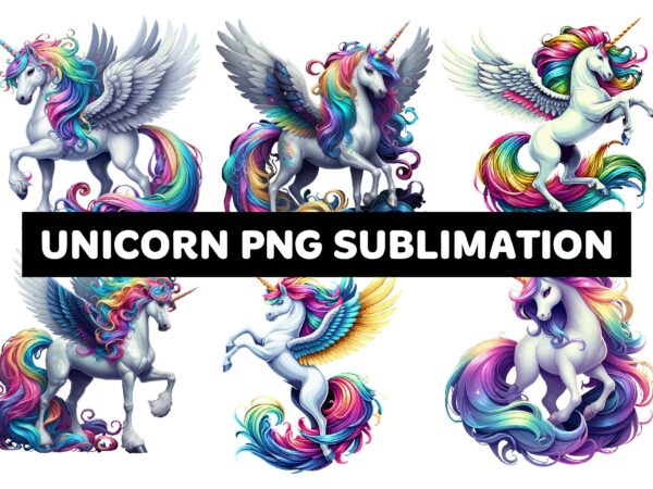 Unicorn png sublimation t shirt vector graphic