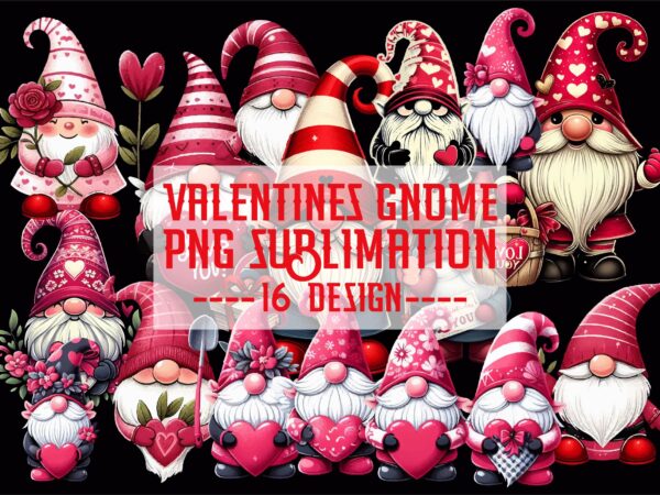 Valentines gnomes png sublimation t shirt vector art