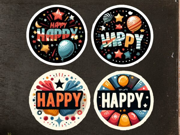 New year round sticker png sublimation T shirt vector artwork