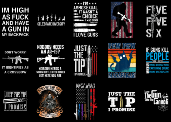 15 Gun Shirt Designs Bundle P1, Gun T-shirt, Gun png file, Gun digital file, Gun gift, Gun download, Gun design