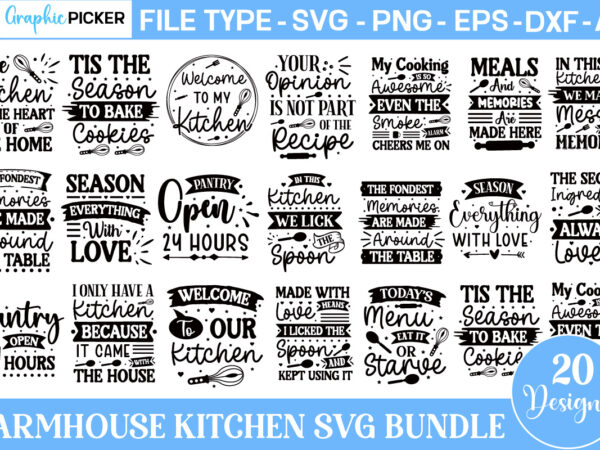 Farmhouse kitchen bundle, farmhouse kitchen sublimation bundle, farmhouse kitchen sign svg,the secret ingredient is love kitchen svg bundle, t shirt graphic design