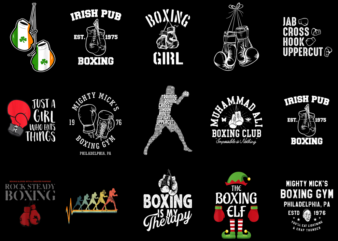 15 Boxing Shirt Designs Bundle P1, Boxing T-shirt, Boxing png file, Boxing digital file, Boxing gift, Boxing download, Boxing design