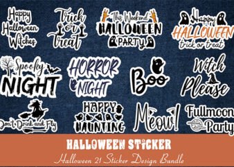 Halloween 21 Sticker Design Bundle