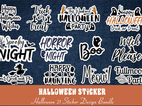 Halloween 21 sticker design bundle