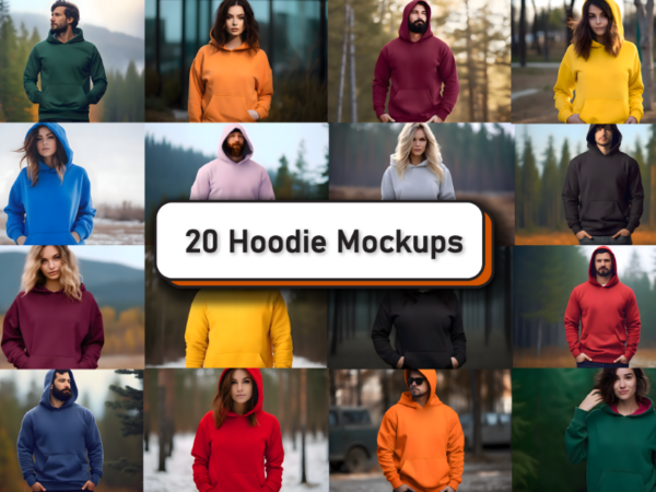 Gildan 18500b hoodie mockup bundle t shirt design template