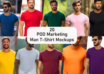 POD Marketing Man T-Shirt Mockup Bundle