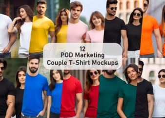 POD Marketing Couple T-Shirt Mockup Bundle