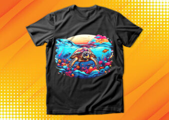 Sea Turtle t shirt template vector