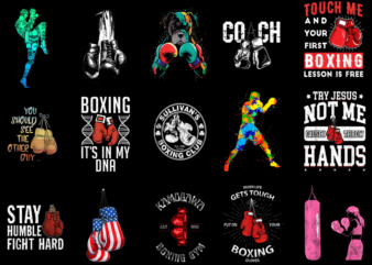 15 Boxing Shirt Designs Bundle P10, Boxing T-shirt, Boxing png file, Boxing digital file, Boxing gift, Boxing download