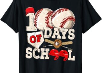 100 Days Of School Baseball 100th Day Of School Kids Teacher T-Shirt