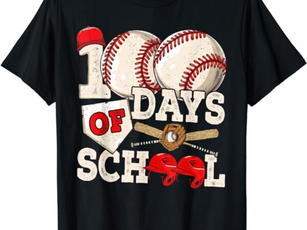 100 days of school baseball 100th day of school kids teacher t-shirt