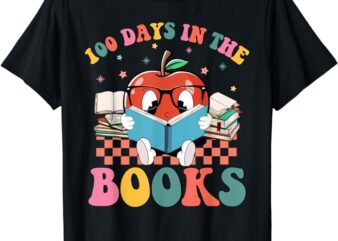 100 Days in the Books Reading Teacher 100th Day of School T-Shirt=