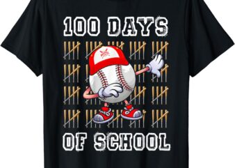 100 Days of School Apparel 100th Day Baseball Teacher Kids T-Shirt