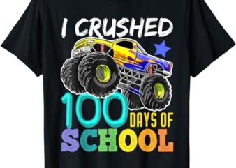 100 Days of School Monster Truck 100th Days of School Boys T-Shirt