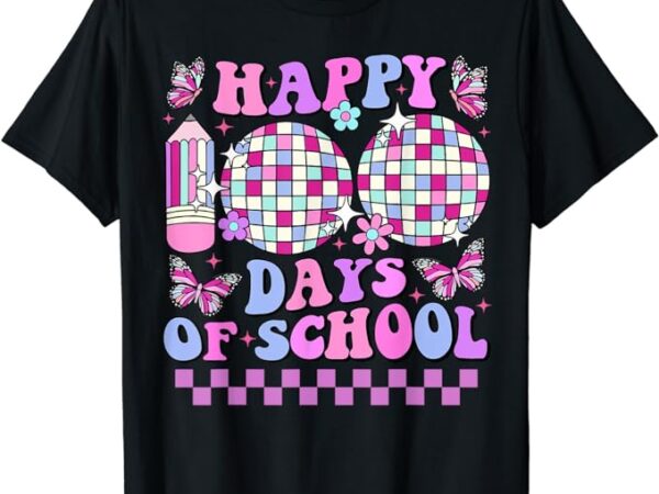 100 days of school retro disco 100th day teacher boys girls t-shirt
