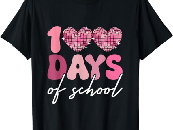 100 days of school teacher disco hearts 100th day of school t-shirt