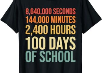 100 Days of School Teacher Outfit 80s Retro Vintage Student T-Shirt