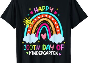 100th Day Of Kindergarten School Rainbow 100 Days Smarter T-Shirt