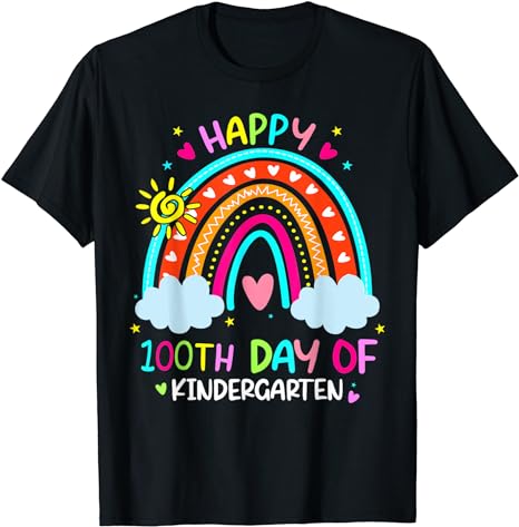 100th Day Of Kindergarten School Rainbow 100 Days Smarter T-Shirt - Buy ...