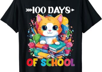 100th Day Of School Cute Cat Kitty Gifts 100 Days Smarter T-Shirt