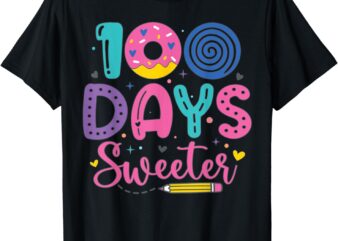 100th Day Of School Outfit Teacher 100 Days Sweeter Donuts T-Shirt