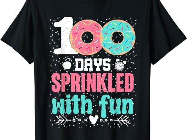 100th day of school boys girls kids 100 days of school donut t-shirt