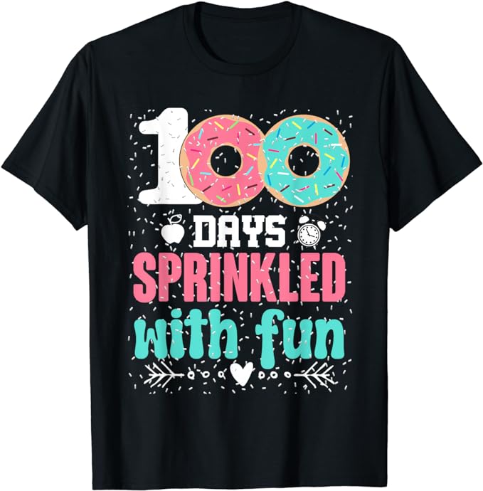 100th Day of School Boys Girls Kids 100 Days of School Donut T-Shirt ...