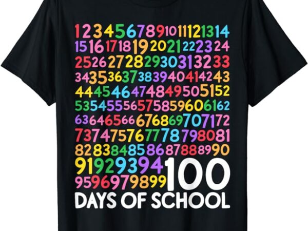 100th day of school teacher kids 100 days math numbers t-shirt